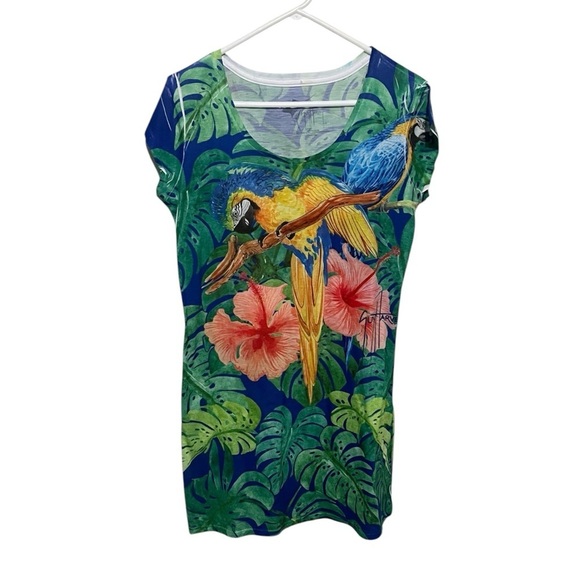 Guy Harvey Hibiscus & Macaw Dress - Picture 1 of 4